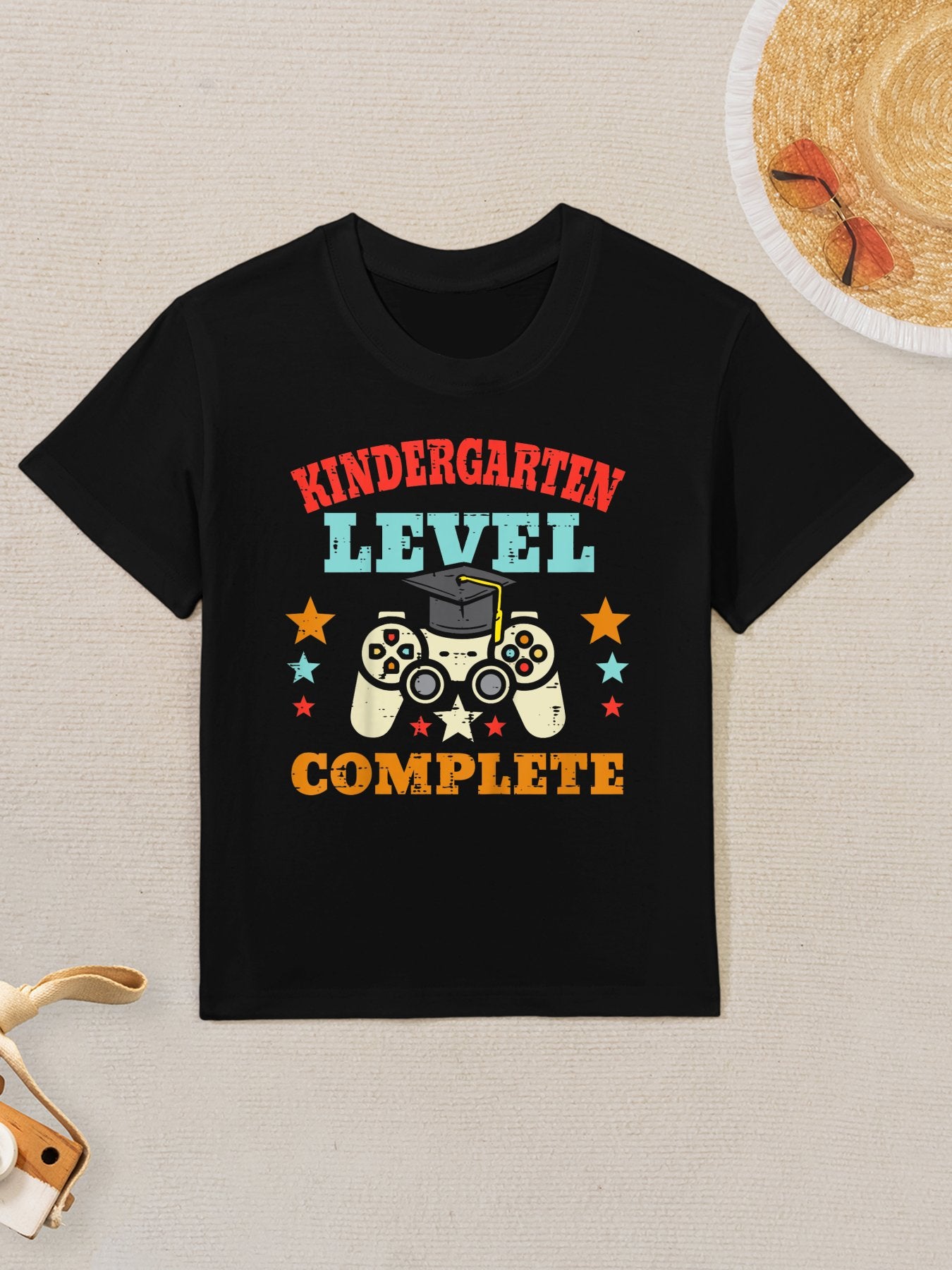 Kindergarten Level Complete Graduation Gamer Boys Kids Kids T-Shirt
