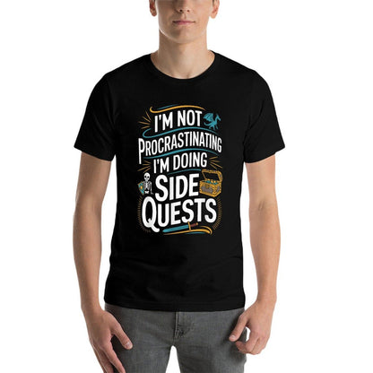 RPG Gamer Apparel for Quest Lovers Unisex-Adult Black Modern Classic Small Crew Neck Humorous Gaming Graphic Lightweight  Trendy Pattern T-Shirt