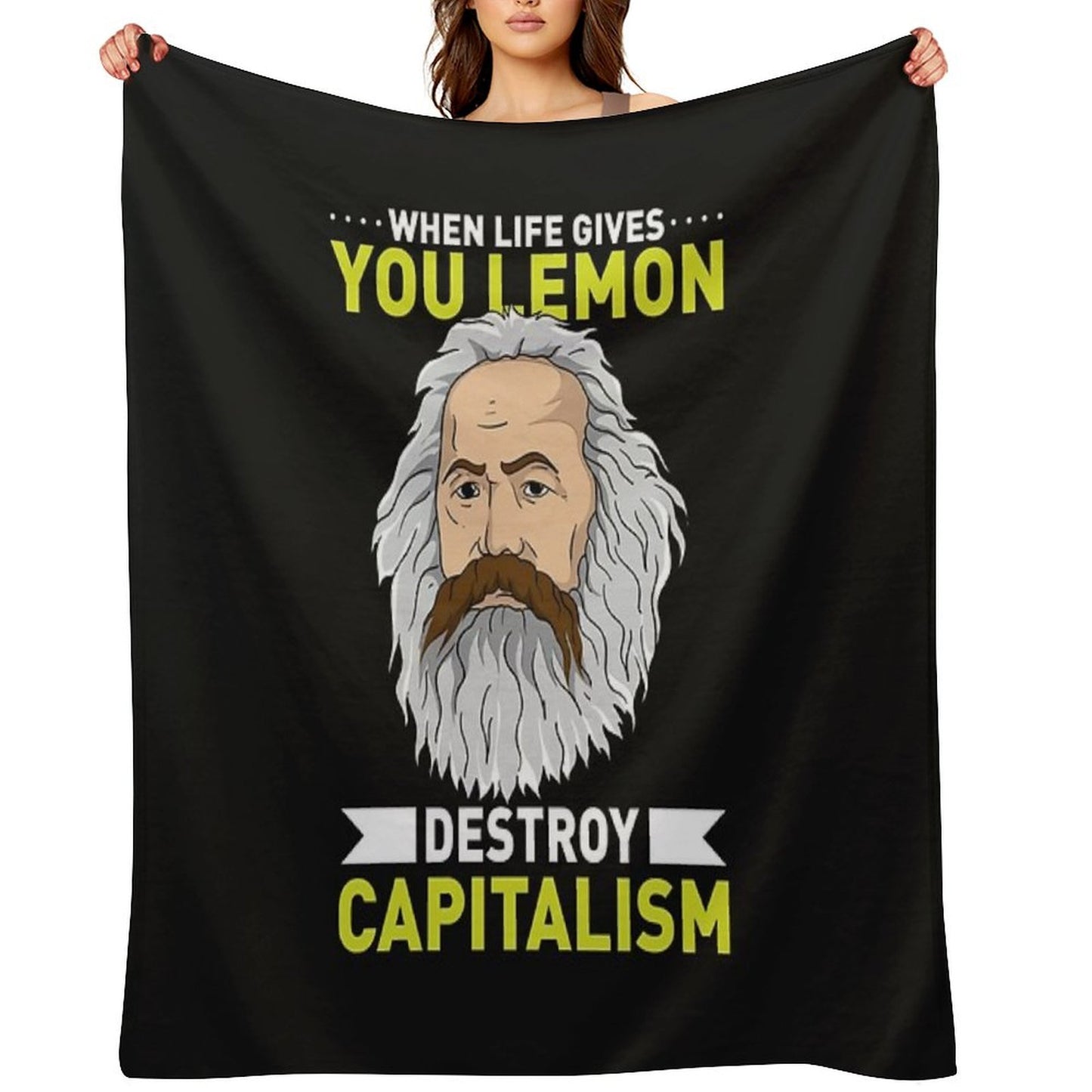 KARL MARX Destroy Capitalism Throw Blanket