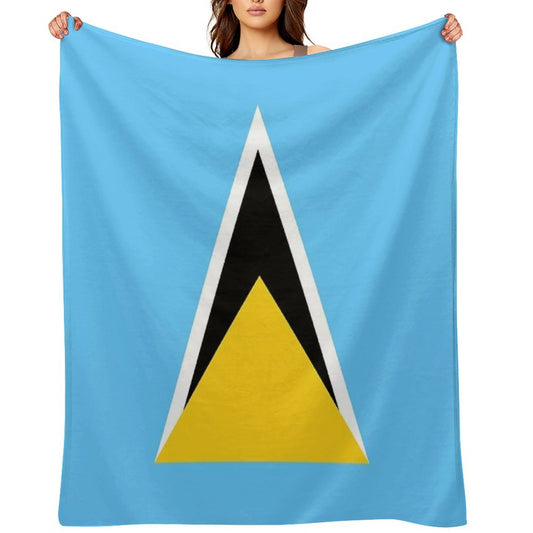 Saint Lucia Flag Throw Blanket