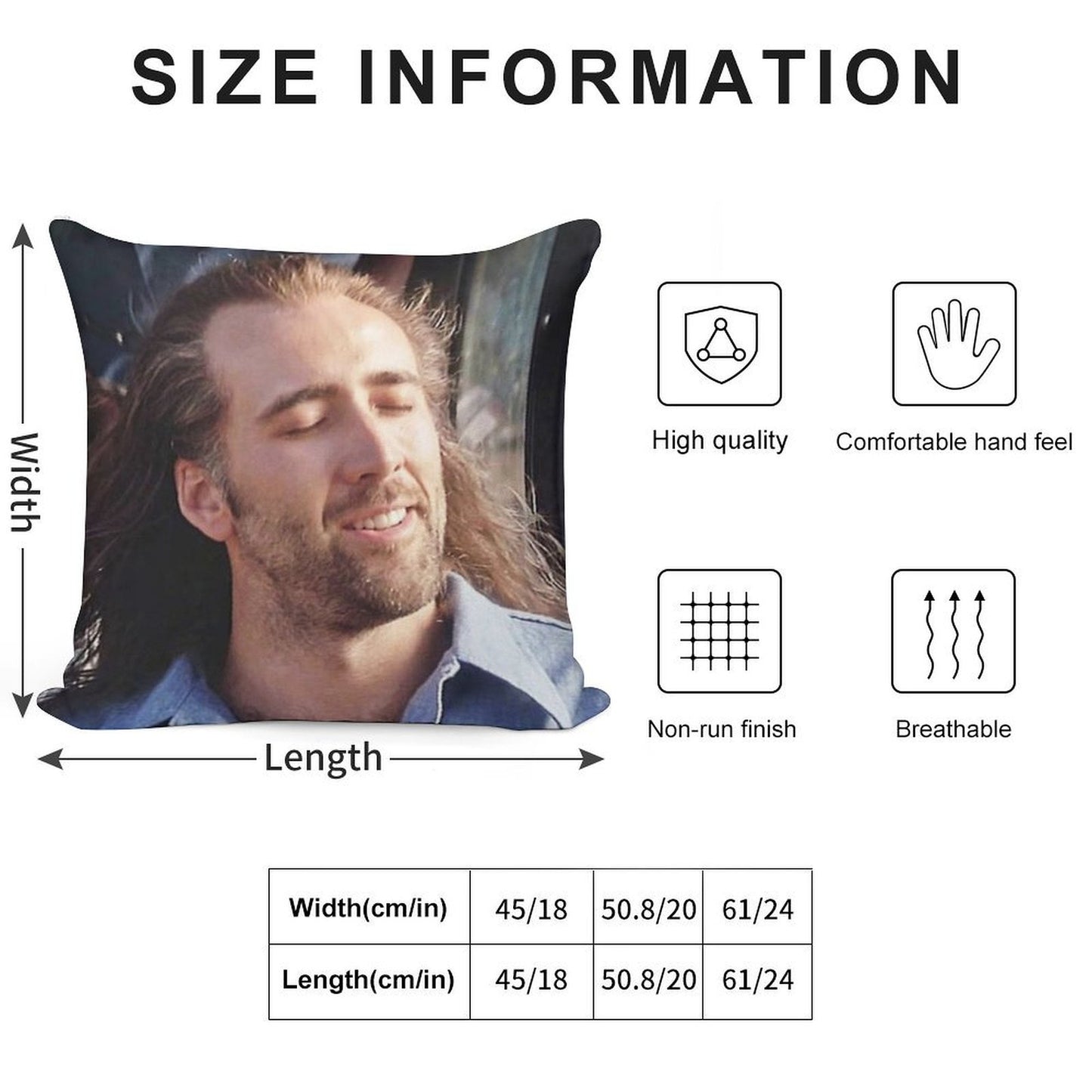 Nicolas Cage Soft Anti-Pilling Throw Pillow