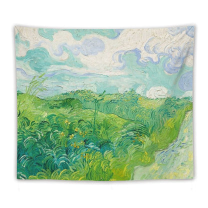 Green Wheat Fields Auvers Van Gogh Fine Art Tapestry