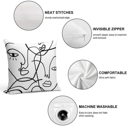 Abstract Faces Soft Easy Maintenance Throw Pillow