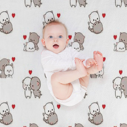 Mochi Milk Panda Bear Brownie BUBU DUDU Couple Goma Peach Sugar Valentine Xmas 2025 Throw Blanket