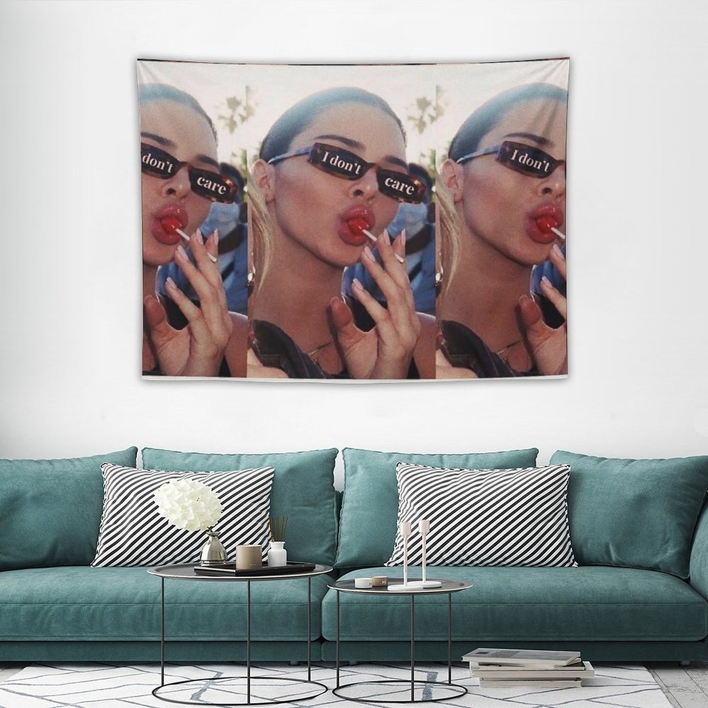 Vogue I Dont Care Lollipop Aesthetic Tapestry