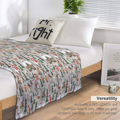 Cozy Cabin  Light Grey Throw Blanket