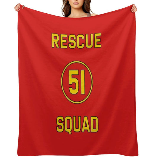Emergency Squad 51 Rear of Truck Reproduction Logo Throw Blanket