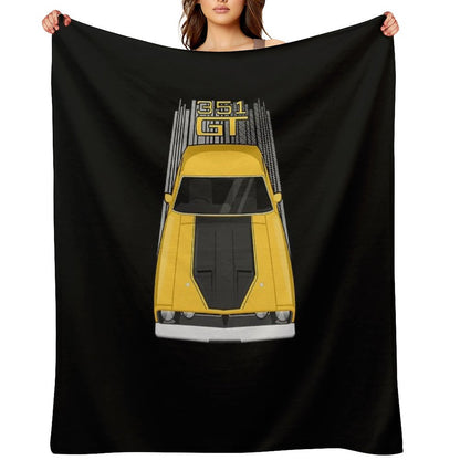 Ford Falcon XB GT 351 - Yellow Throw Blanket