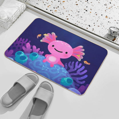 Coral Axolotl Bath Mat