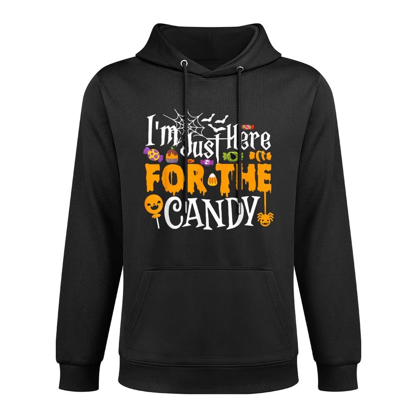 Im Just Here For The Candy Funny Halloween Costume Shrink-Resistant Hoodie