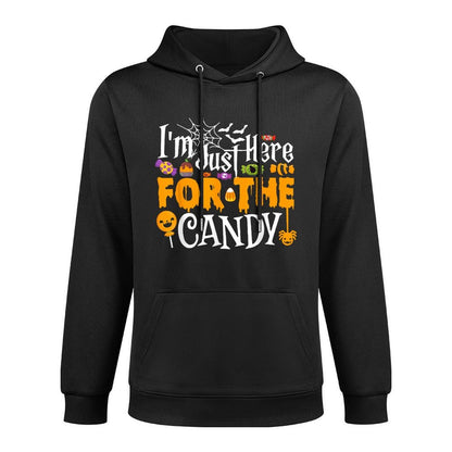 Im Just Here For The Candy Funny Halloween Costume Shrink-Resistant Hoodie