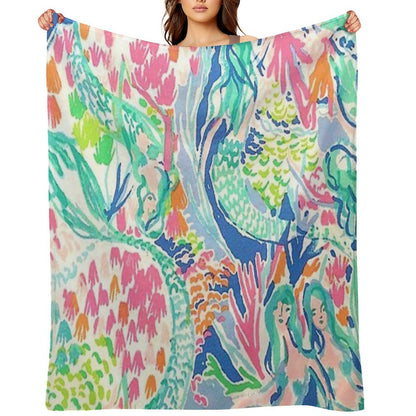 FIVE MERMAIDS Throw Blanket