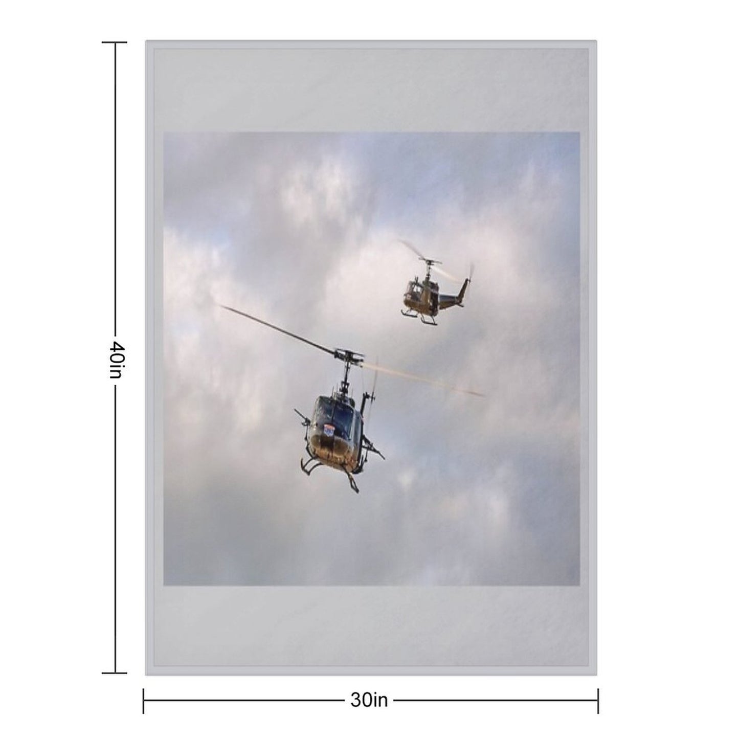 Bell UH-1 Iroquois Helicopters - (A Pair of Hueys) Throw Blanket