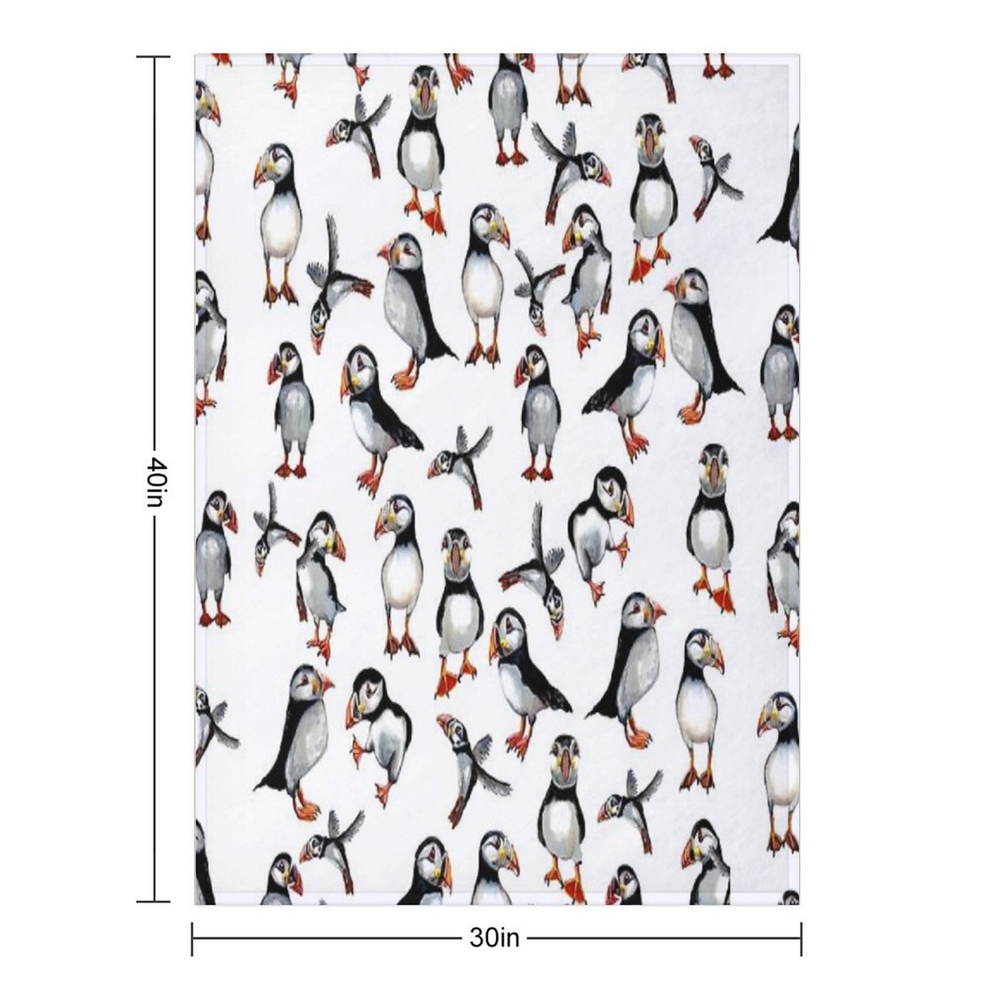 Puffins Pattern Throw Blanket