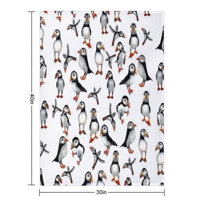 Puffins Pattern Throw Blanket