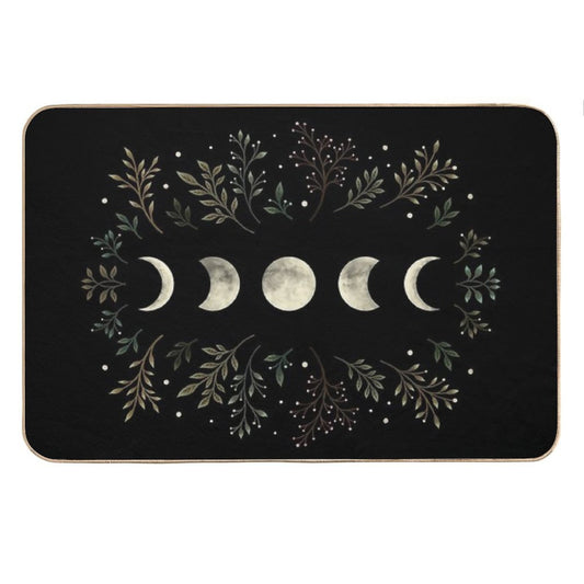 Moonlit Garden-Olive Green Bath Mat