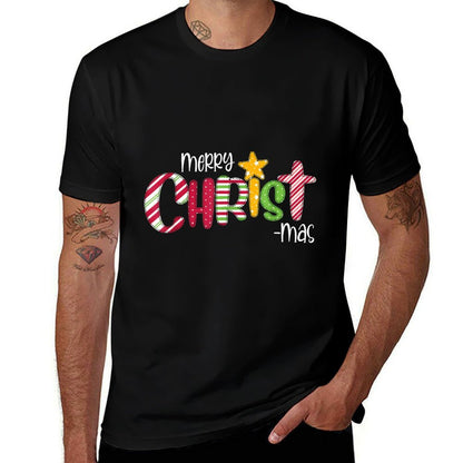 Merry Christmas Candy Cane Christ Holiday Faith  Summer-ready Fabric T-Shirt