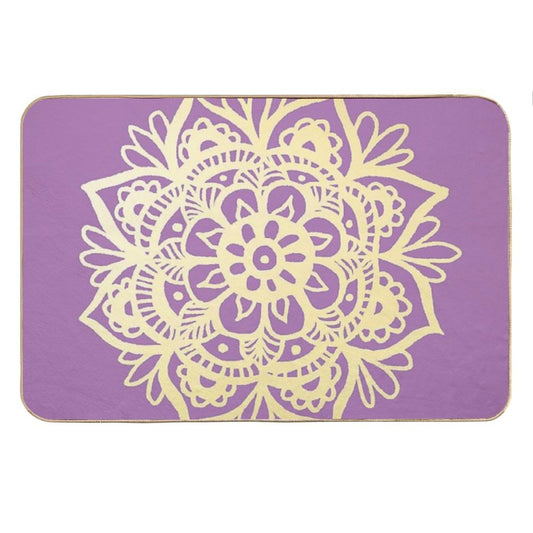 Purple And Gold Mandala Bath Mat