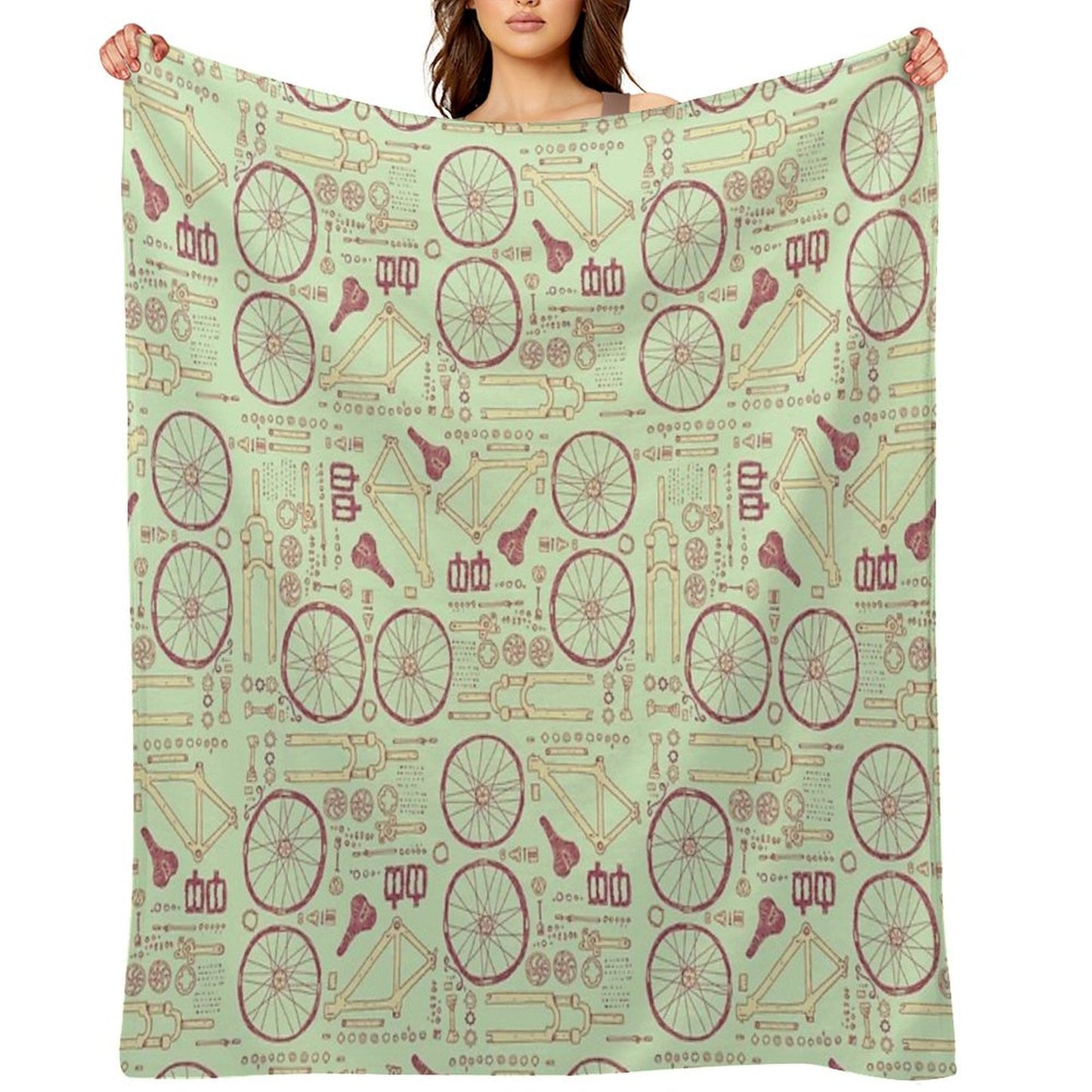 Bicycle Parts Throw Blanket