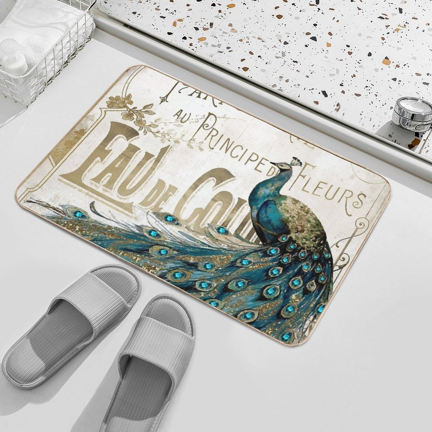 Peacock Jewels Bath Mat