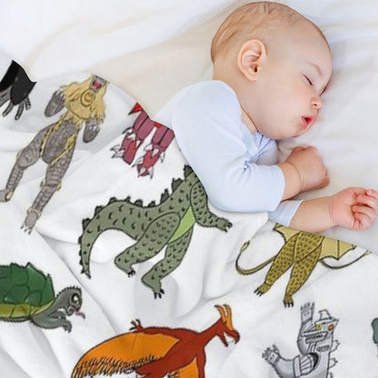 Colorful Kaiju Throw Blanket