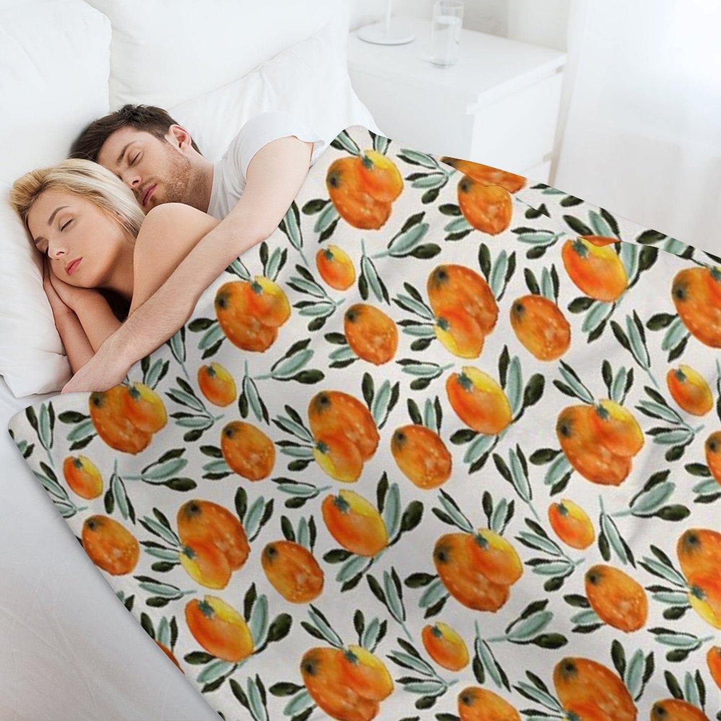 Sunny Orange Throw Blanket