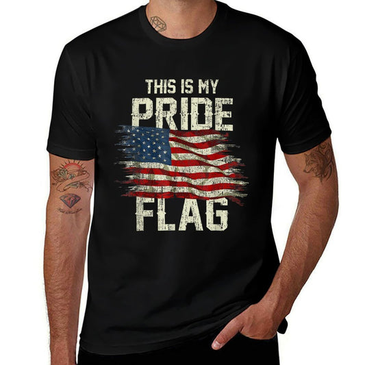 This Is My Pride USA American 4th of July Patriotic  Oversized Silhouette T-Shirt