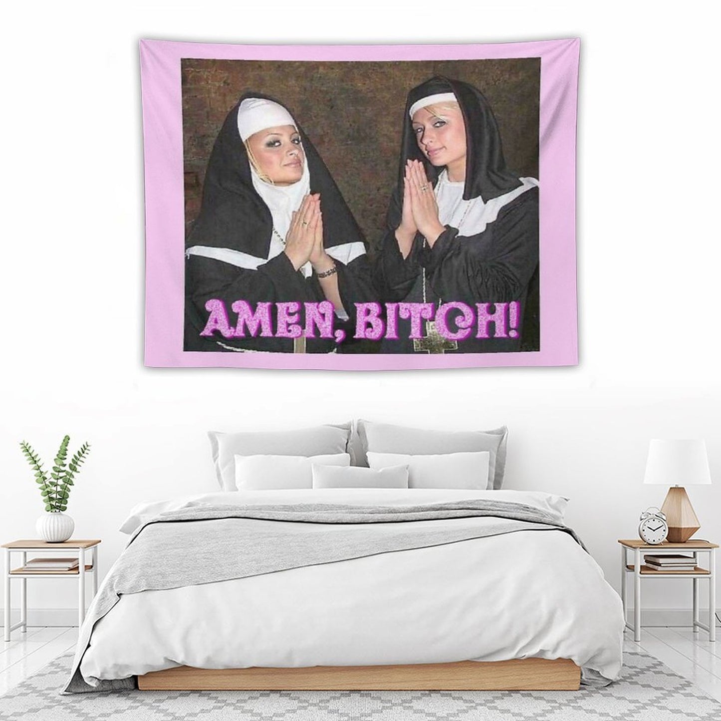 Paris Hilton And Nicole Richie Nuns Tapestry