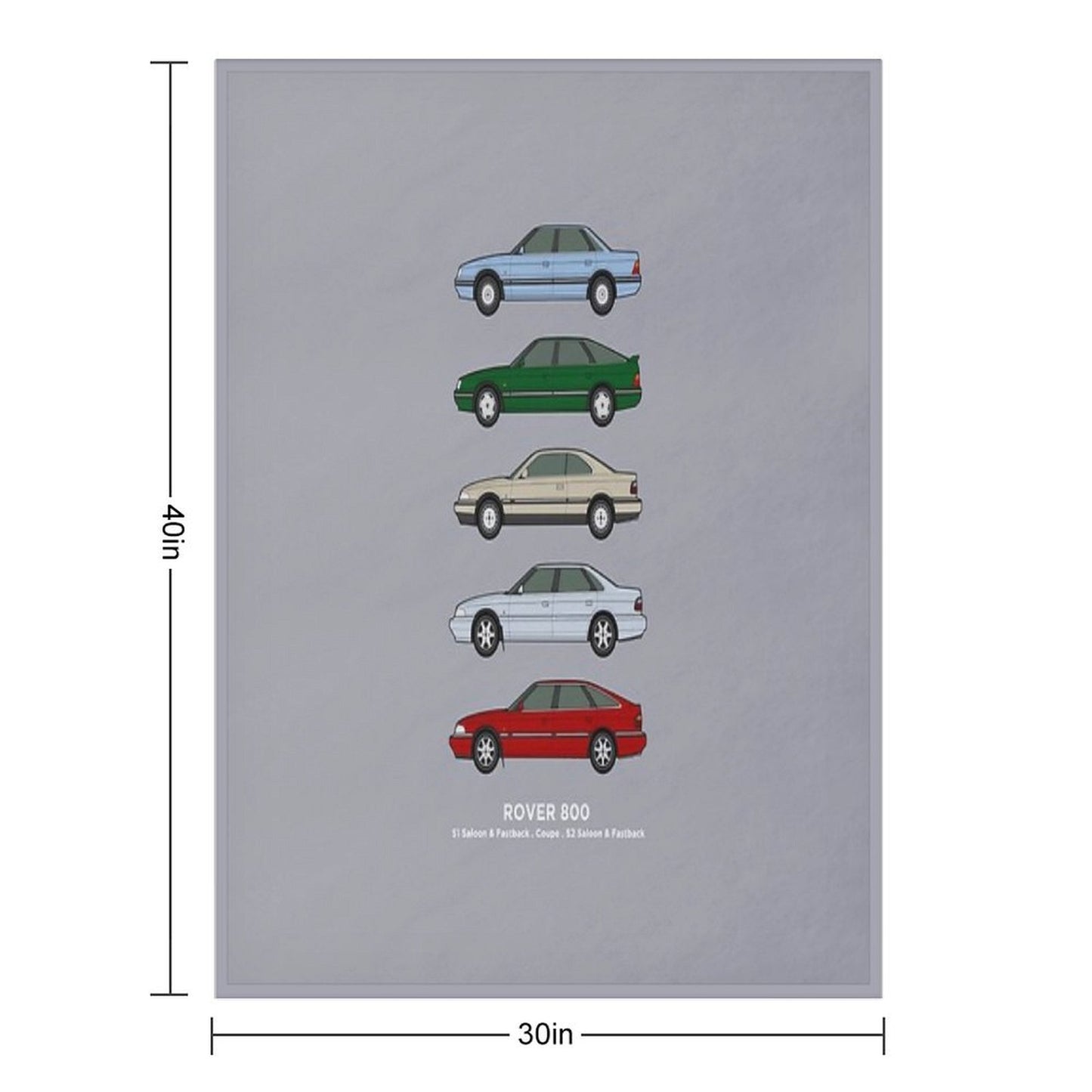 Rover 800 Classic Car Collection Throw Blanket