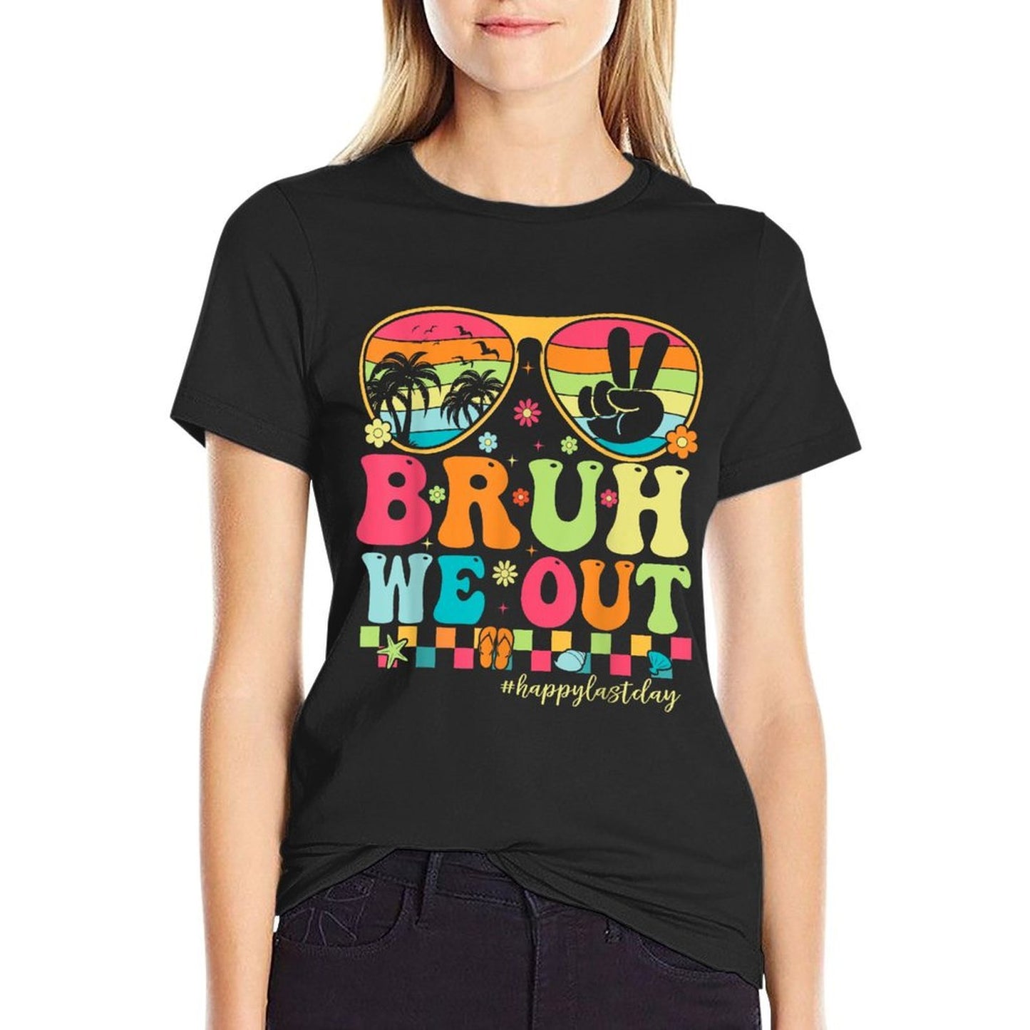 Bruh We Out Teachers Happy Last Day Of School Groovy  Classic T-Shirt