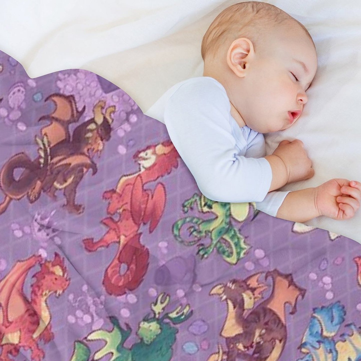 Chromatic Dragons in Purple Throw Blanket