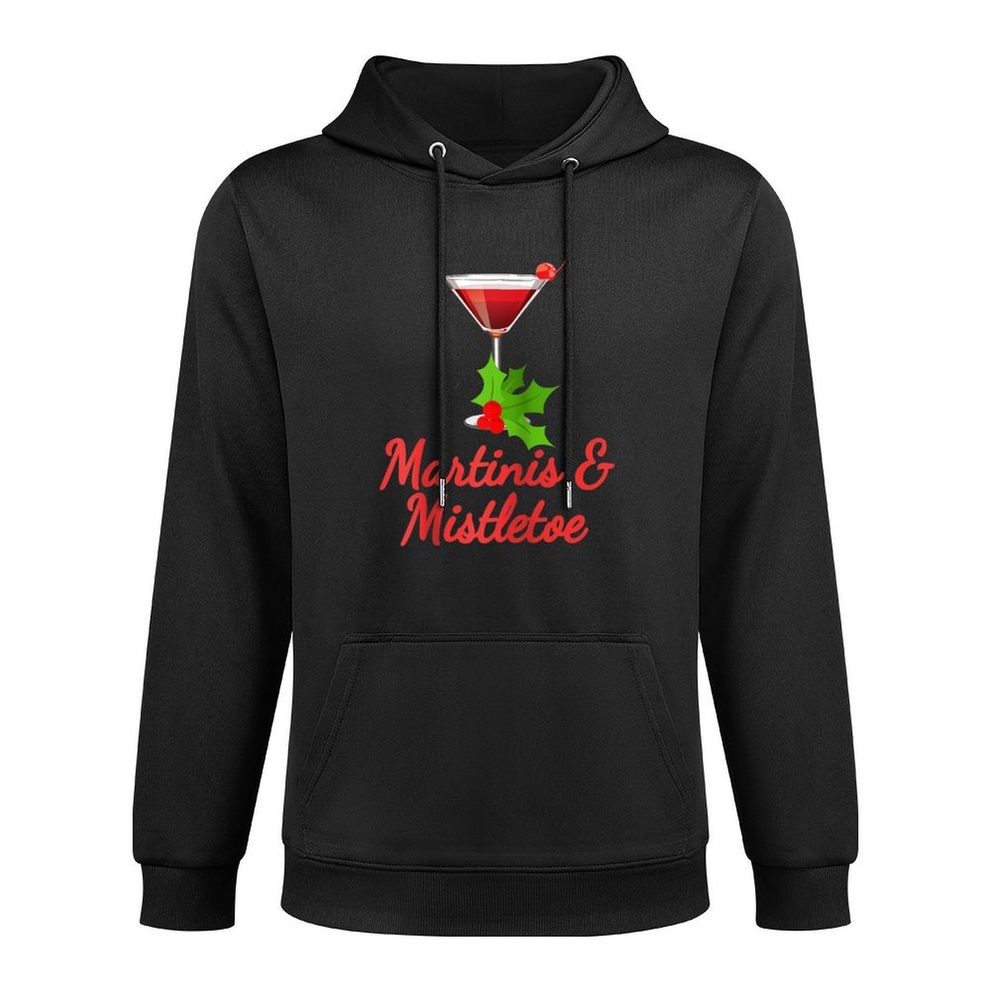 Martinis And Mistletoe Funny Christmas Tshirt Raglan Baseball Medium-Weight Fabric Hoodie