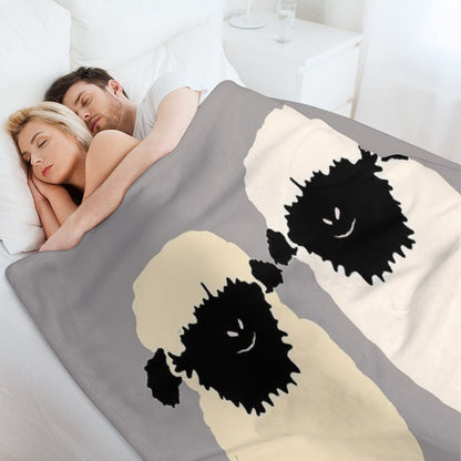 Valais Black Nose Sheep Friends Throw Blanket