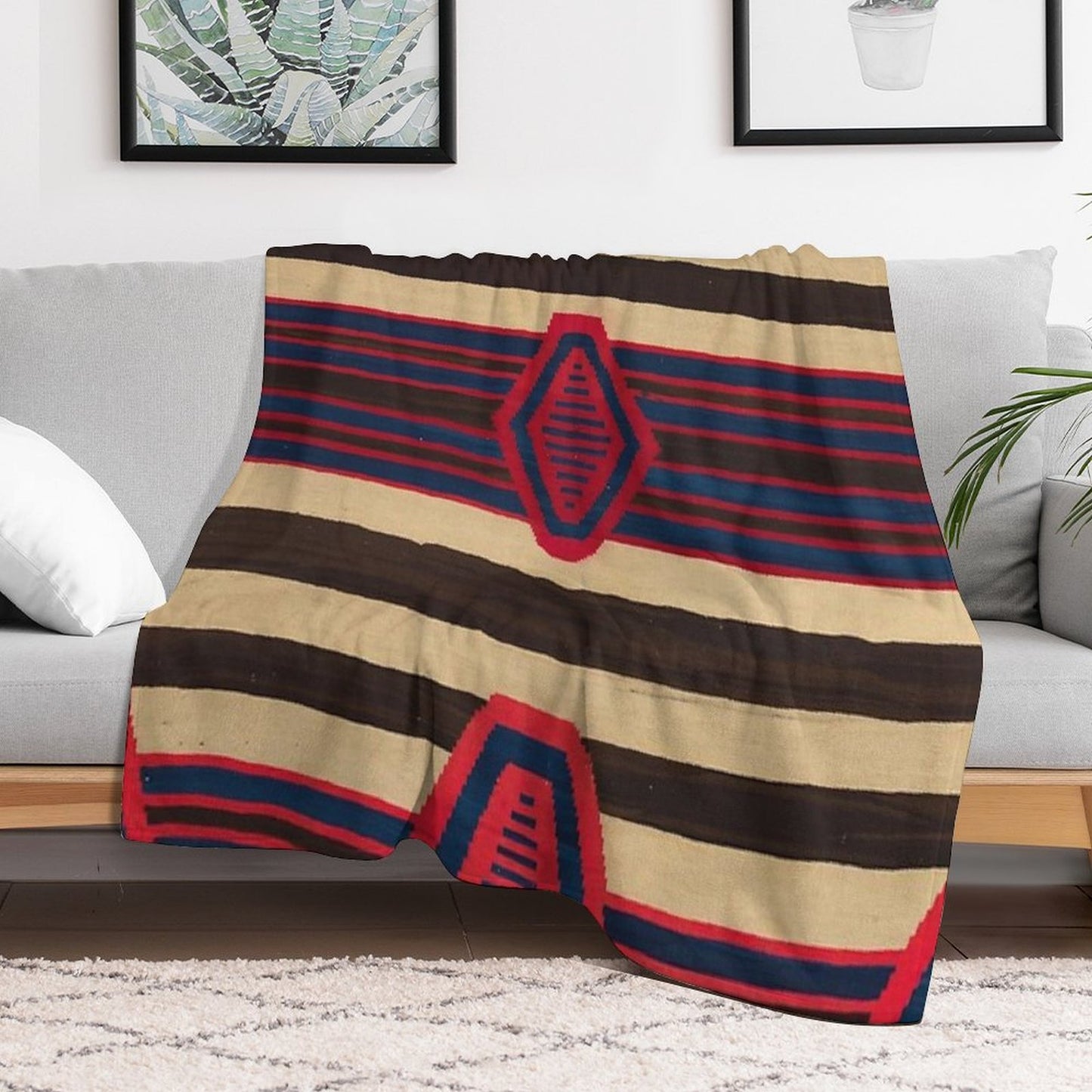 Indigenous Designs I  Chief's Blanket  Navajo Weavings Throw Blanket