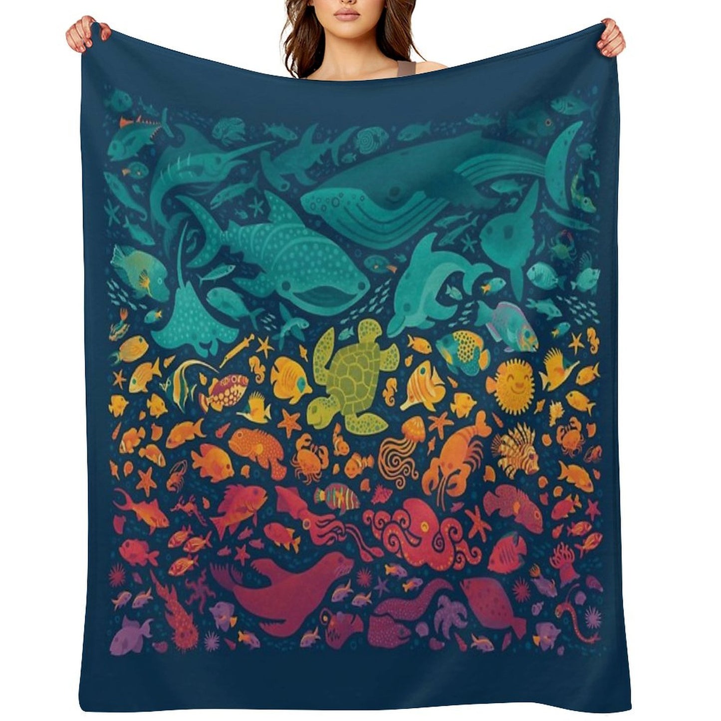 Aquatic Spectrum 2 Throw Blanket