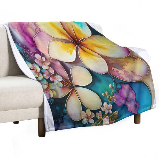 Plumeria Throw Blanket