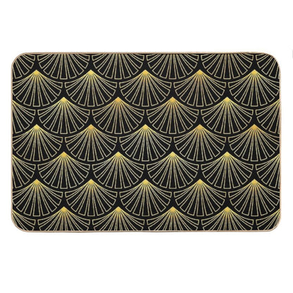 (Faux) Singapore Art Deco Motif Pattern Bath Mat