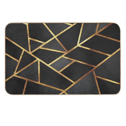 Black Gold Stone Geometric Bath Mat