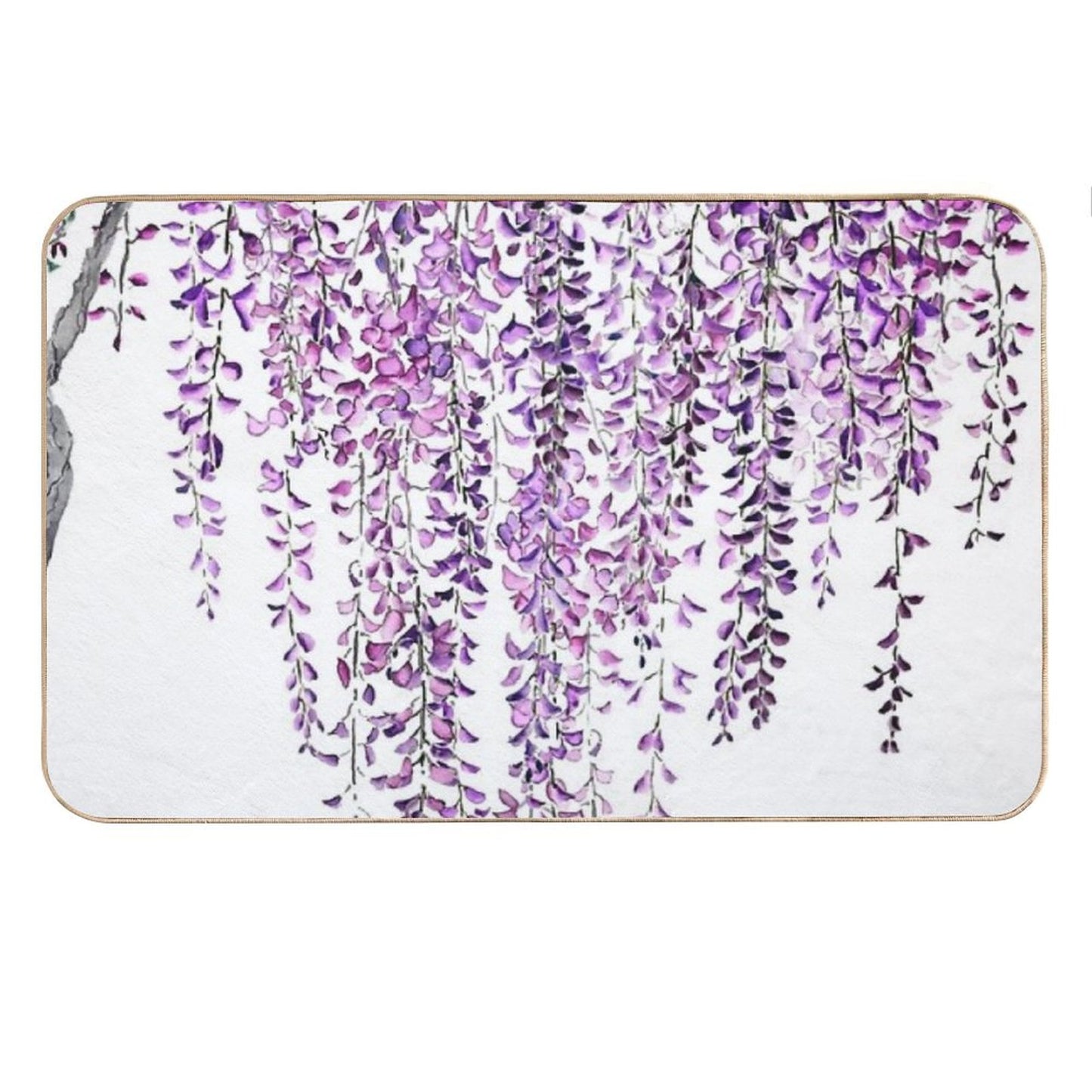 Hand Painted Purple Wisteria  in Bloom Bath Mat