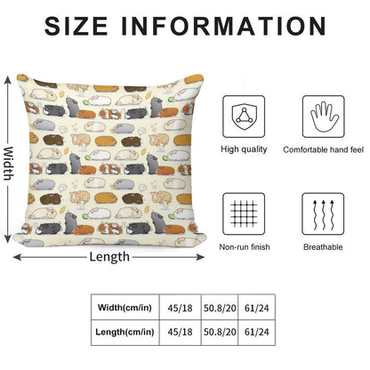 Guinea Pig Parade Soft Shrink-Resistant Throw Pillow