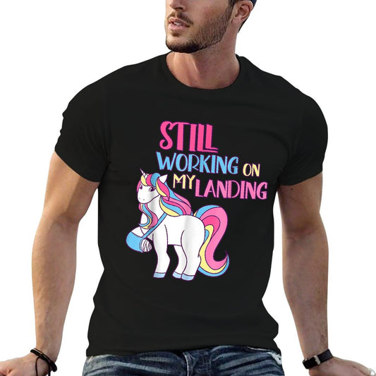 Still Working On My Landing Injury Broken Arm Cute Unicorn T-Shirt