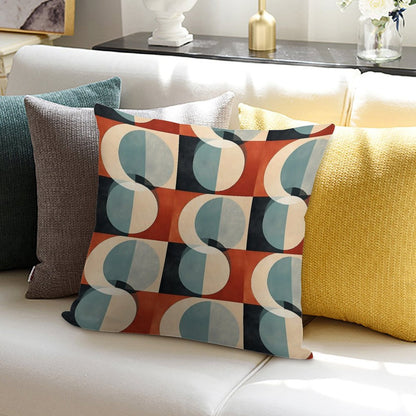 Mid Century Abstract Retro Geometric Art Soft Multiple Sizes Throw Pillow