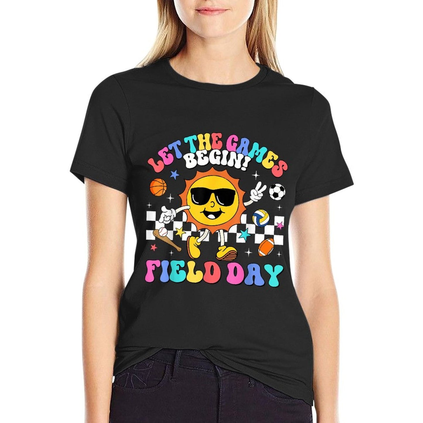 Field Day 2025 Let The Games Begin Teachers Kids Field Day  Fade-proof Color T-Shirt
