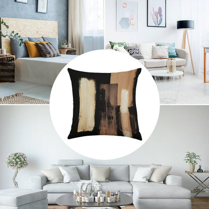 Black Brown Linen Throw Pillow Cover
