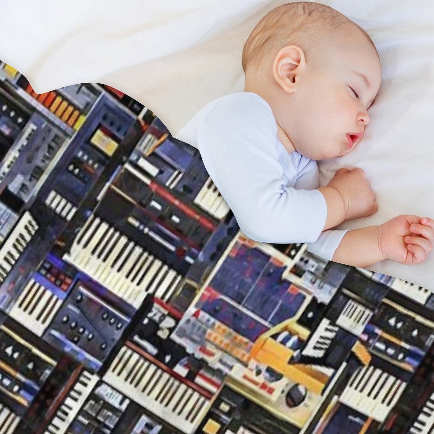 Synthesizer Lover Artwork Throw Blanket