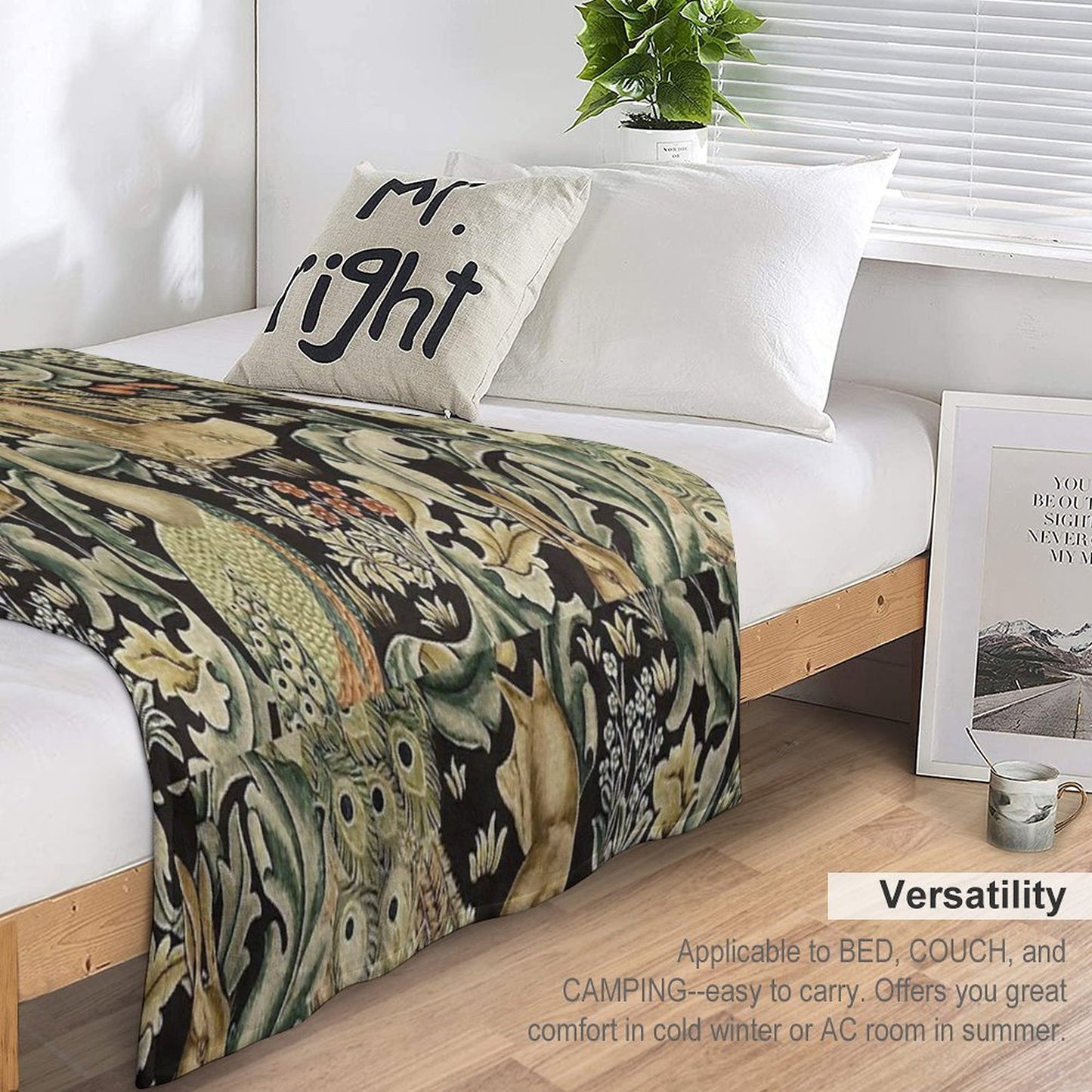 William Morris Forest Fabric Throw Blanket