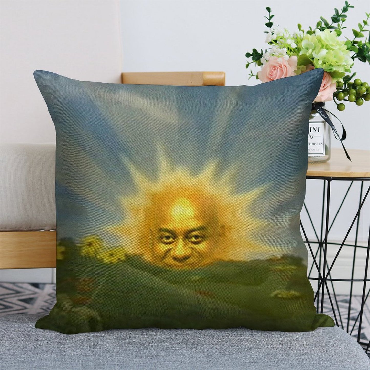 Ainsley Harriott in The Sun Linen Throw Pillow Cover