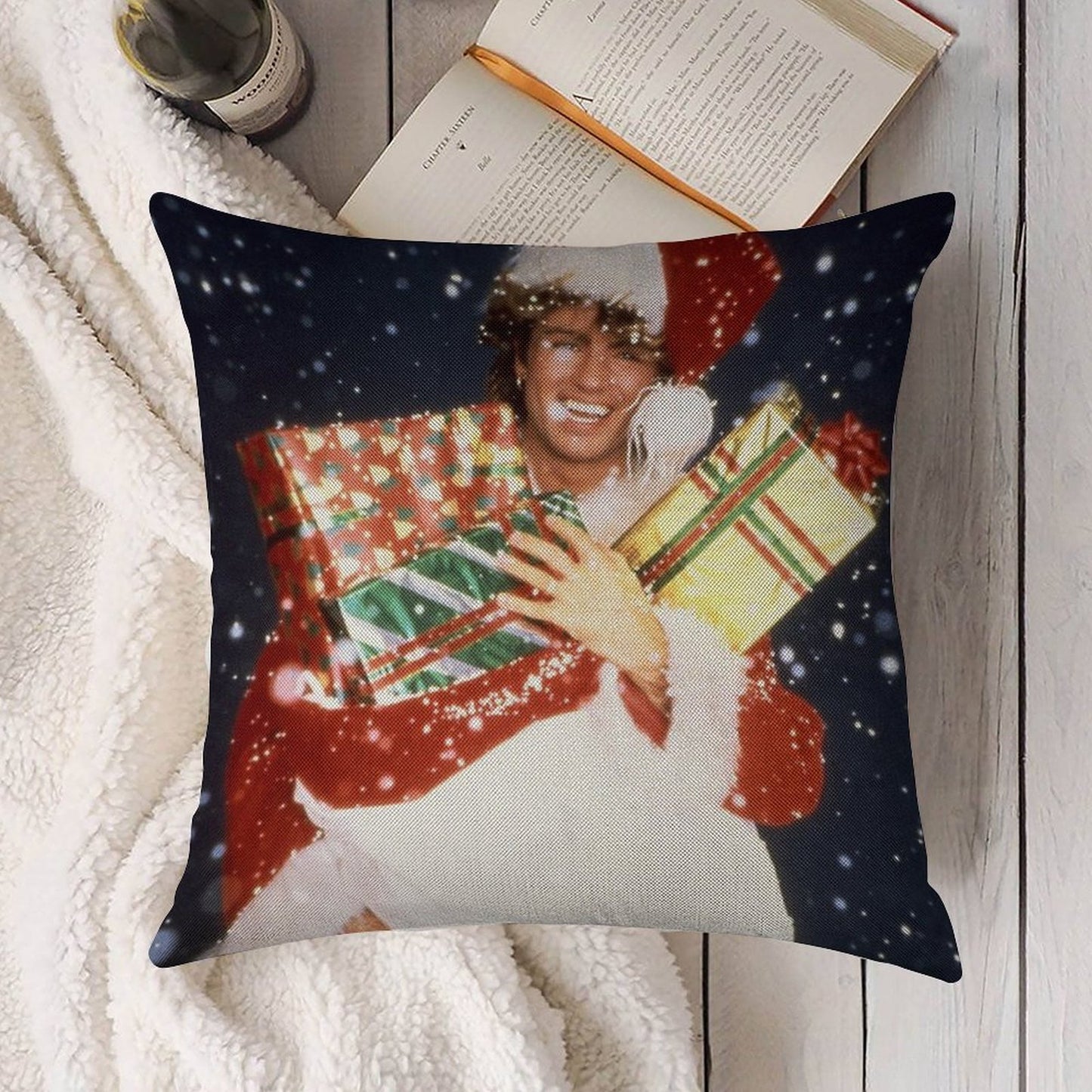 Last Christmas Linen Throw Pillow Cover
