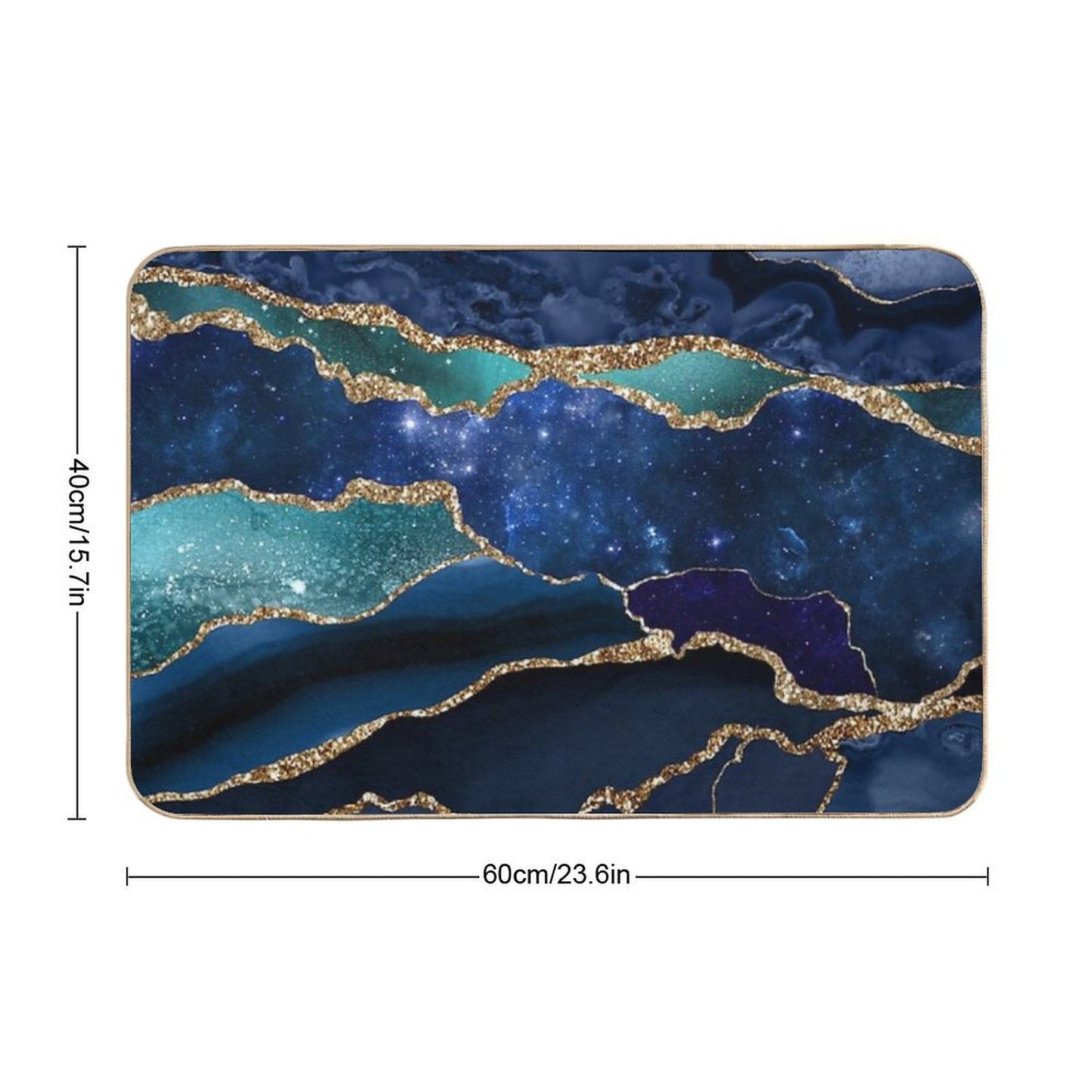 Glamour Milky Way Faux Marble Galaxy I Bath Mat