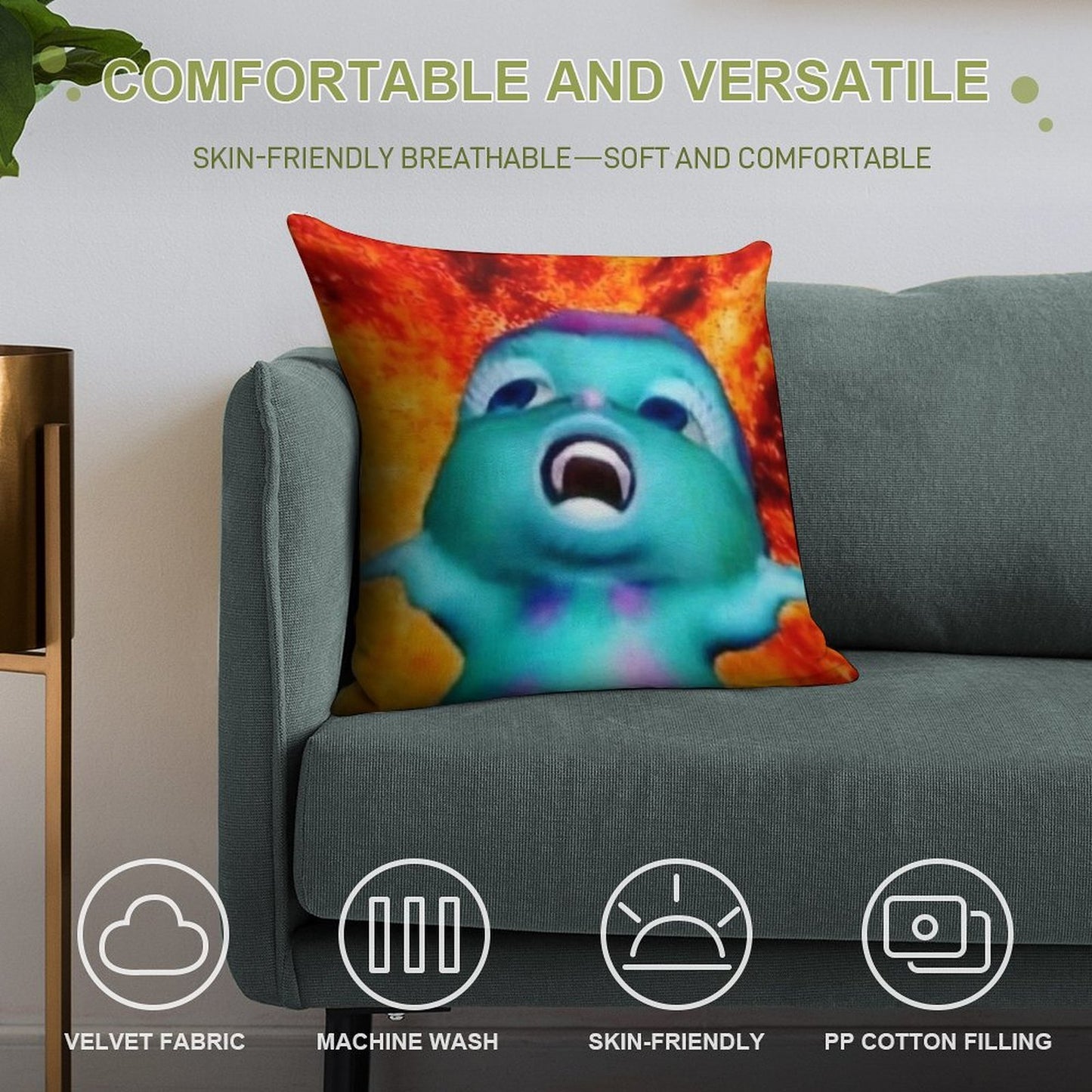 Bibble Meme Soft Durable Construction Throw Pillow